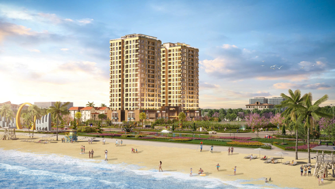 Pearl Residence sở hữu vị trí đẹp bên bờ biển.