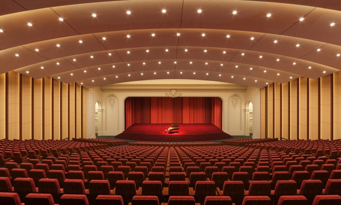 Không gian bên trong nhà hát VinPalace Ocean City. Ảnh phối cảnh minh hoạ