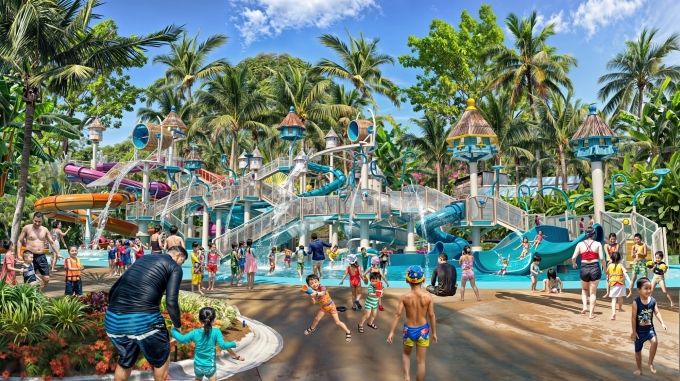 Không gian công viên nước trong dự án Blanca City của Sun Group tại Vũng Tàu. Ảnh: Sun Property