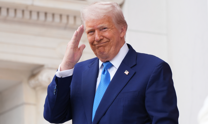 Tổng thống Mỹ Donald Trump tại Arlington, Virginia hôm 26/5. Ảnh: AP
