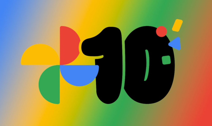 Logo kỷ niệm 10 năm Google Photos. Ảnh: Google