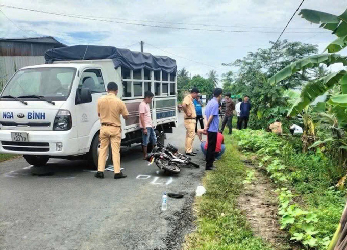 Hiện trường vụ tai nạn giao thông khiến nữ sinh tử vong ngày 4/9/2024. Ảnh:Người dân cung cấp