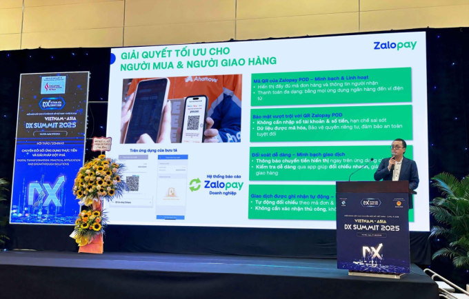 Ông Trần Bá Khôi Nguyên - Phó Tổng Giám đốc phụ trách Tài chính Zalopay phát biểu tại diễn đàn. Ảnh: Zalopay