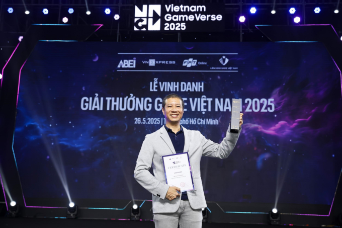 VNGGames nhận giải Nhà phát hành game xuất sắc nhất tại Vietnam Gameverse 2025 tối 26/5. Ảnh: VNG