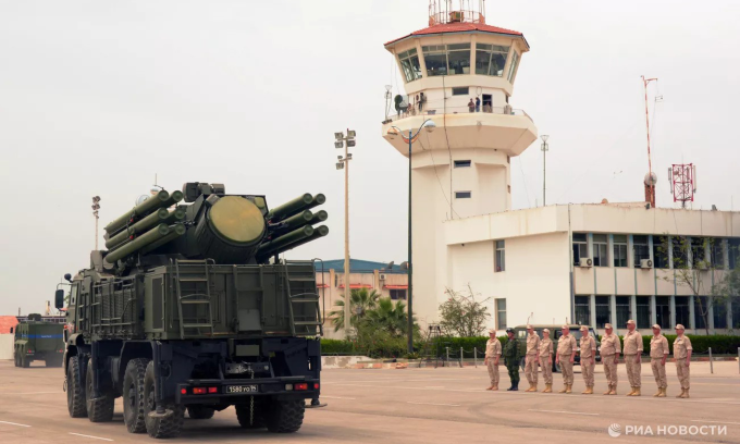 Tổ hợp Pantsir-S tại căn cứ Hmeymim hồi năm 2017. Ảnh: RIA Novosti