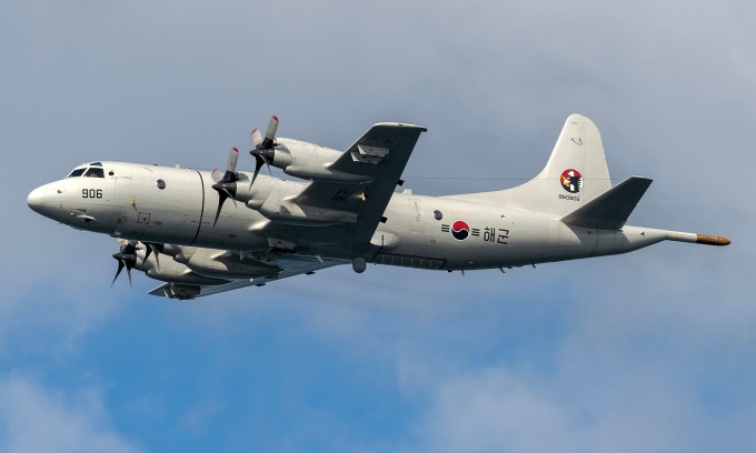 Một máy bay P-3C Hàn Quốc hoạt động gần căn cứ Pohang hôm 25/5. Ảnh: Jetphotos