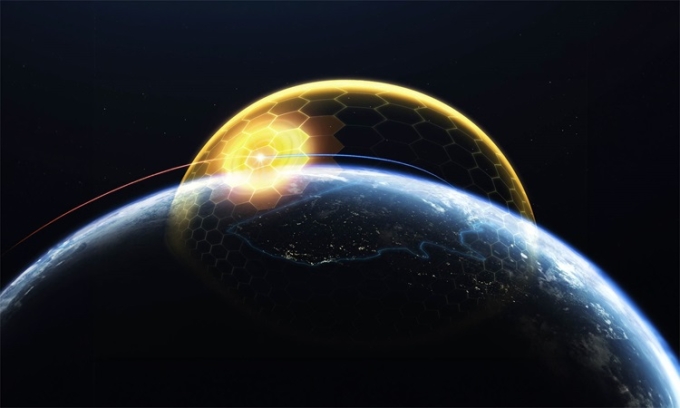 Mô phỏng hệ thống phòng thủ Vòm Vàng của Mỹ. Ảnh: Lockheed Martin