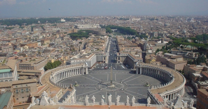 Tòa thánh Vatican nhìn từ trên cao. Ảnh: UNESCO