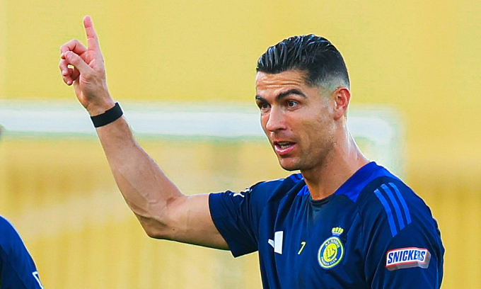 Ronaldo trong buổi tập của Al Nassr tại Arab Saudi ngày 24/5/2025. Ảnh: ANFC