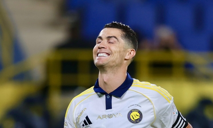 Ronaldo mừng bàn trong trận Al Nassr thắng Al Khaleej trên sân Al Awwal Park, thành phố Riyadh, Arab Saudi tối 21/5/2025. Ảnh: Cristiano Ronaldo