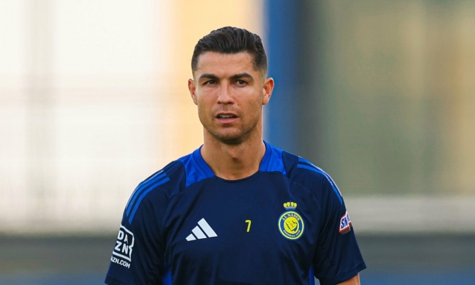 Ronaldo trong buổi tập của Al Nassr trước trận gặp Al Fateh tại Riyadh, Arab Saudi ngày 25/5/2025. Ảnh: Al Nassr