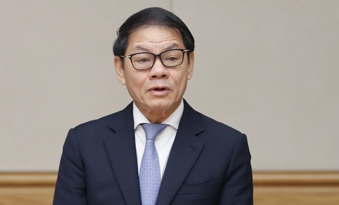 Ông Trần Bá Dương, Chủ tịch Thaco phát biểu tại Hội nghị với lãnh đạo Chính phủ, tháng 2/2025. Ảnh: VGP