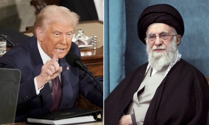 Tổng thống Mỹ Donald Trump (trái) và lãnh tụ tối cao Iran Ayatollah Ali Khamenei. Ảnh: AP