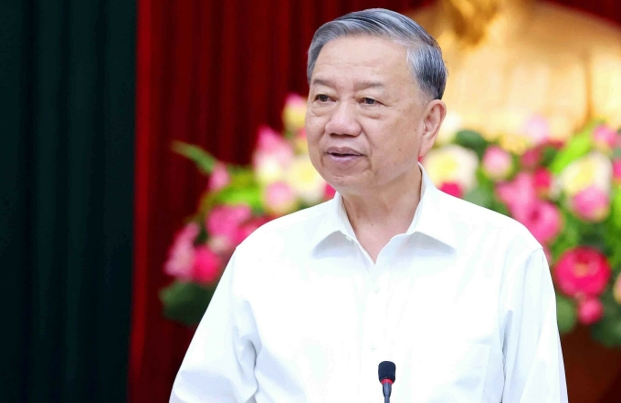 Tổng Bí thư Tô Lâm phát biểu tại buổi làm việc với ban Tổ chức Trung ương, chiều 27/5. Ảnh: TTXVN