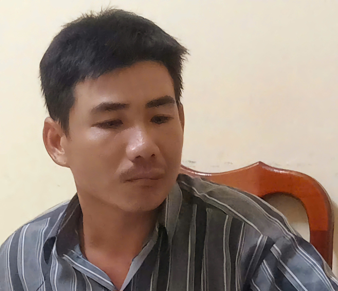 Châu Văn May tại cơ quan điều tra. Ảnh: Công an cung cấp