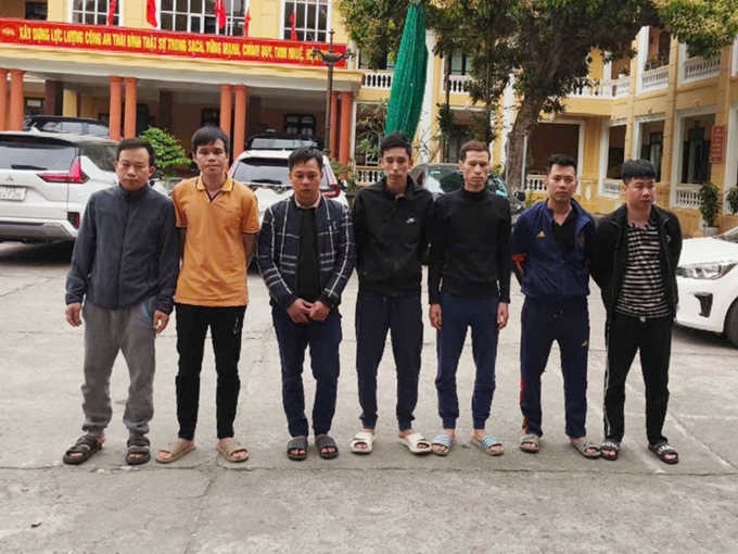7 người rửa tiền cho KUBET bị Công an Thái Bình khởi tố. Ảnh: Công an cung cấp