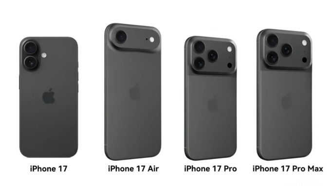 Thiết kế bốn mẫu iPhone 17 dựa trên thông tin rò rỉ. Ảnh:Majin Bu