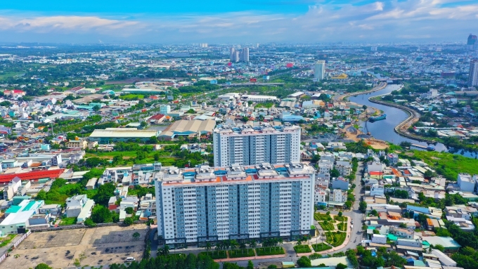 Dự án Conic Boulevard kết nối tuyến đường ven kênh Tham Lương đang hình thành. Ảnh: Conic
