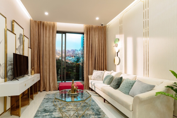 Nội thất bên trong một căn hộ mẫu tại dự án. Ảnh: CĐT