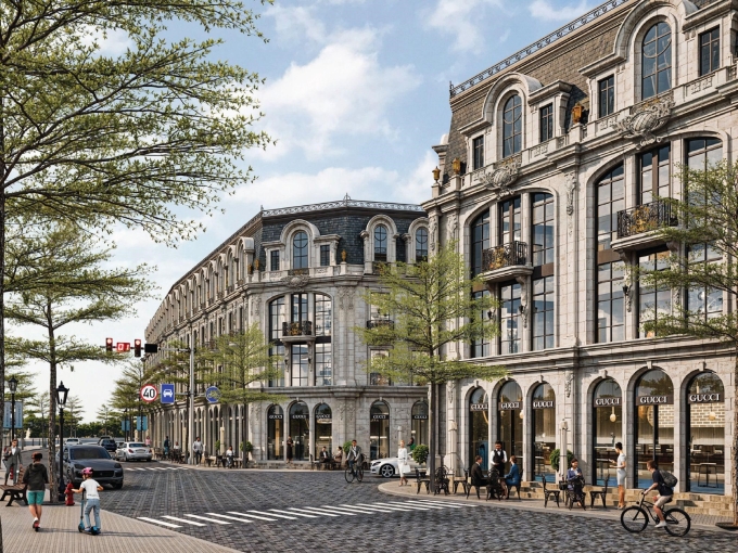 Phối cảnh khu shophouse tại dự án. Ảnh: Sunshine Group