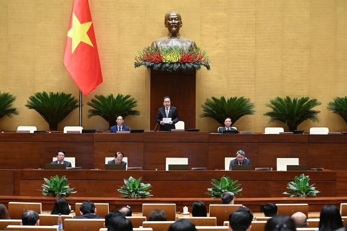 Chủ tịch Quốc hội Trần Thanh Mẫn phát biểu tại phiên họp ngày 29/5. Ảnh: Cổng TTĐT Quốc hội