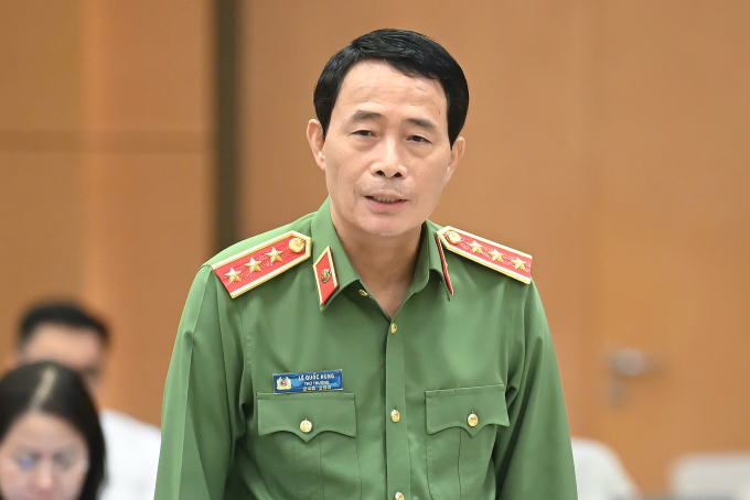 Thứ trưởng Công an Lê Quốc Hùng. Ảnh: Cổng TTĐT Quốc hội