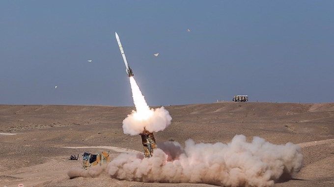 Tên lửa Bavar-373 của Iran khai hỏa trong cuộc diễn tập năm 2020. Ảnh: PressTV