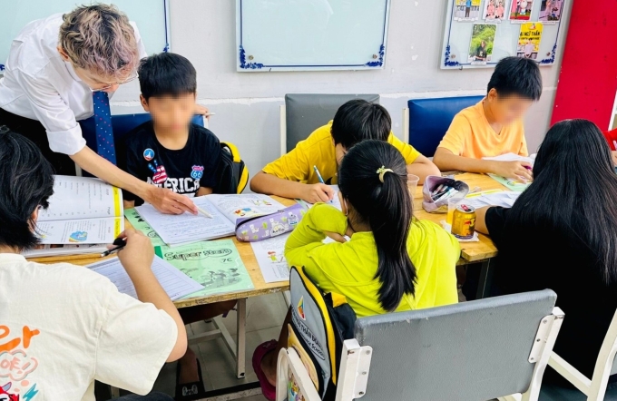 Một lớp học của Trung tâm ngoại ngữ Thần Đồng, năm 2024. Ảnh: Fanpage Ngoại ngữ Thần Đồng