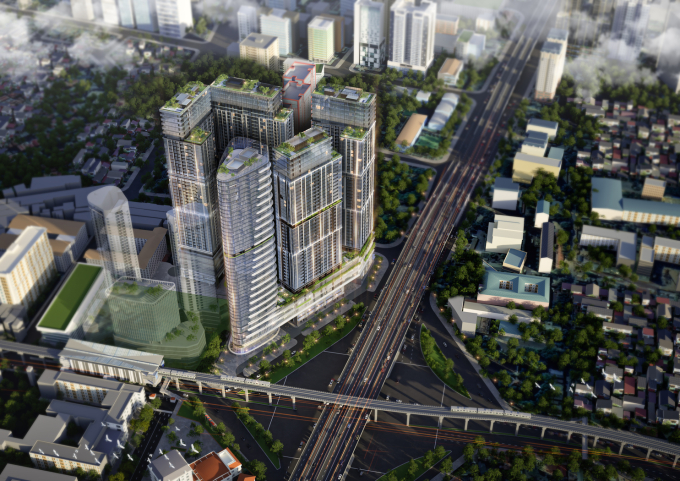 Dự án Sun Feliza Suites tọa lạc tại giao lộ sầm uất quận Cầu Giấy, Hà Nội. Ảnh: Sun Property