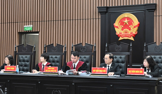 Phiên tòa được điều hành bởi thẩm phán chủ tọa Trần Nam Hà. Ảnh: Phạm Dự
