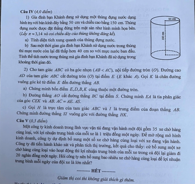 Đề Toán thi lớp 10 ở Hà Nội - 1