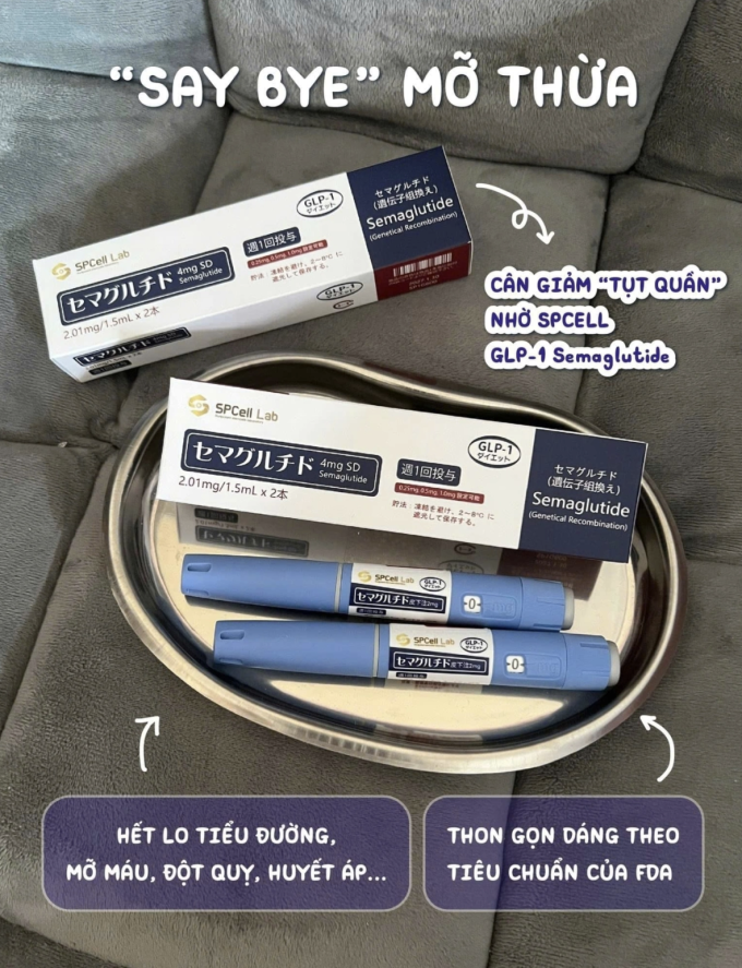 Bút semaglutide được rao bán trên mạng xã hội với công dụng giảm cân thần kỳ. Ảnh chụp màn hình