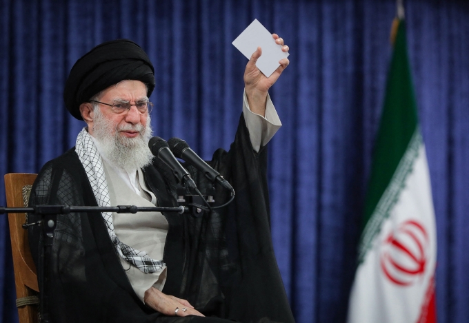 Lãnh tụ tối cao Iran Ali Khamenei tại một sự kiện ở thủ đô Tehran ngày 20/5. Ảnh: AFP