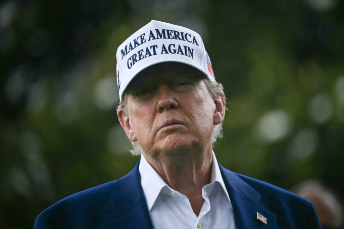 Tổng thống Mỹ Donald Trump tại khuôn viên Nhà Trắng ngày 18/6. Ảnh: AFP