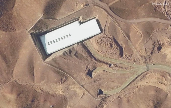 Ảnh vệ tinh cho thấy cơ sở làm giàu uranium Fordow của Iran hồi tháng 1. Ảnh: Maxar