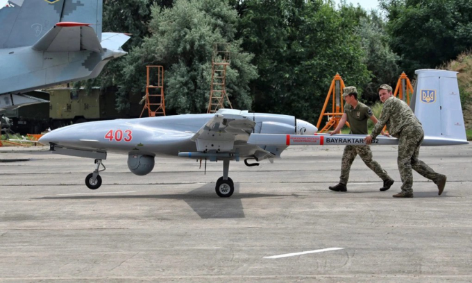 UAV Bayraktar TB2 của Ukraine diễn tập tại tỉnh Mykolaiv năm 2021. Ảnh: Ukrinform