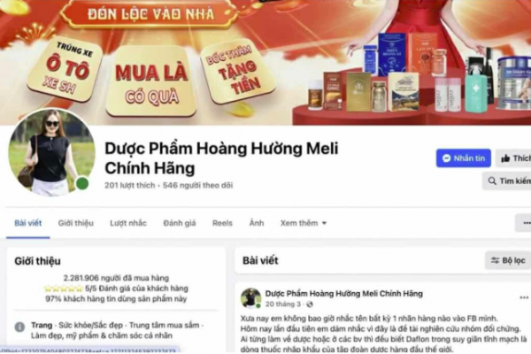 Dược phẩm Hoàng Hường Meli: Fanpage quảng cáo thổi phồng?