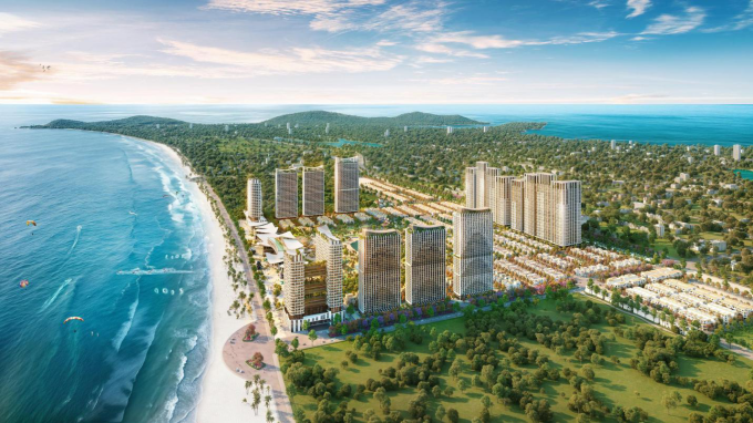 Phối cảnh Blanca City với những tòa tháp xen lẫn khu thấp tầng. Ảnh: Sun Property