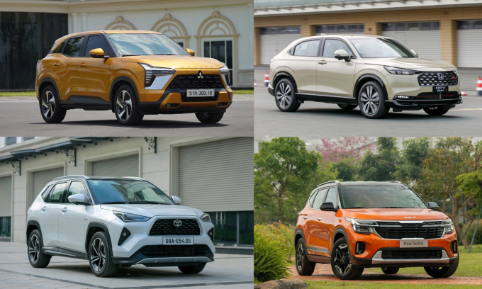 Từ trái qua phải, Xforce, HR-V, Yaris Cross, Seltos. Ảnh: Thành Nhạn, Lương Dũng, Thaco