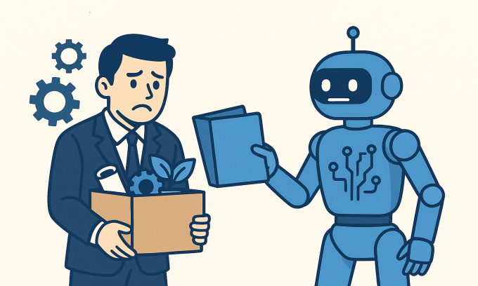 Minh họa về khả năng AI cướp công việc của con người. Ảnh: ChatGPT/OpenAI