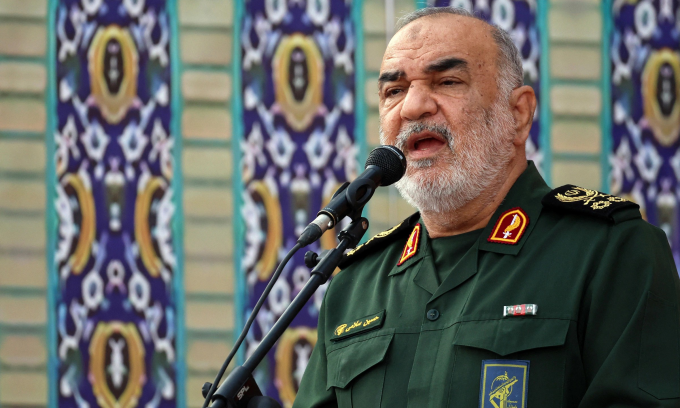 Tướng Hossein Salami phát biểu tại thủ đô Tehran của Iran hồi tháng 5. Ảnh: AFP