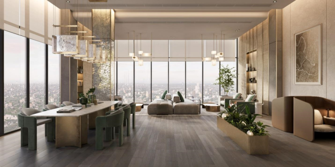 Một góc không gian business lounge tại Lumière Prime Hills - dự án thuộc dòng Lumière Series. Ảnh: Masterise Homes