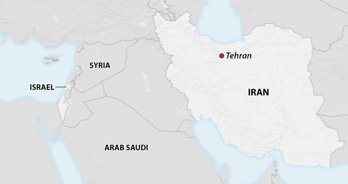 Vị trí Israel và Iran. Đồ họa: CNN
