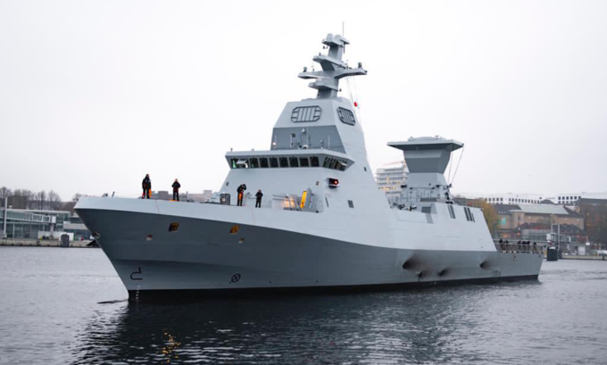 Hộ vệ hạm INS Magen lớp Saar 6 của Israel tại lễ bàn giao tháng 11/2020. Ảnh: IDF