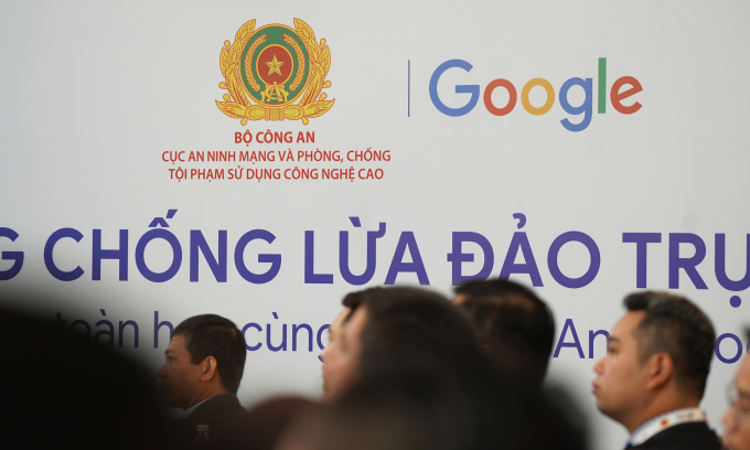 Bộ Công an cùng Google hợp tác tuyên truyền phòng chống lừa đảo trực tuyến, tháng 6/2025. Ảnh: Lưu Quý