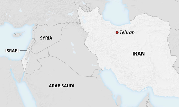 Vị trí Iran và Israel. Đồ họa: CNN