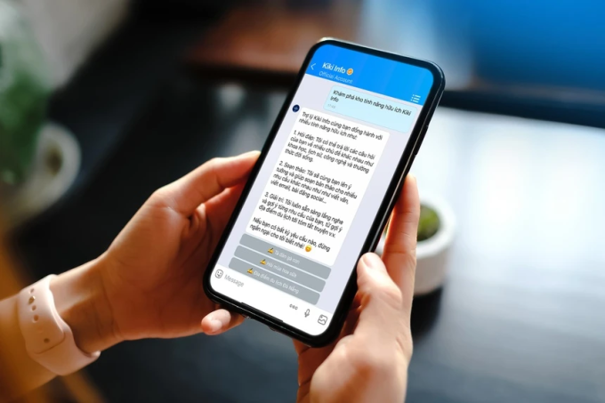 Kiki Info tích hợp trên nền tảng nhắn tin Zalo. Ảnh: Zalo Ai