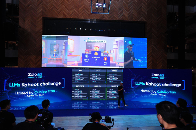 Mô hình LLM của Zalo đứng thứ 3 trong thử thách Kahoot, xếp sau một người chơi thật và GPT 4 trong lần đầu ra mắt năm 2023. Ảnh: Zalo