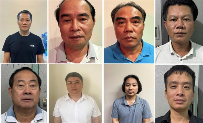 Các bị can trong vụ án. Ảnh: Bộ Công an