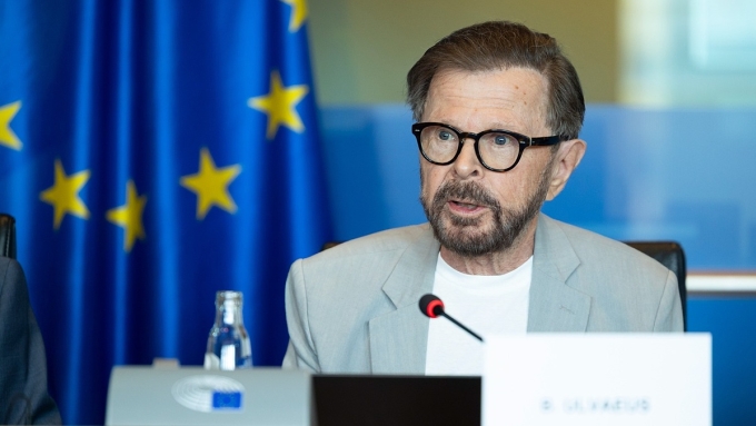 Björn Ulvaeus tại hội nghị của CISAC tháng 5. Ảnh: European Parliament